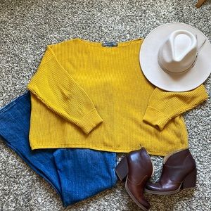 French Connection Mustard Yellow Sweater Size Large